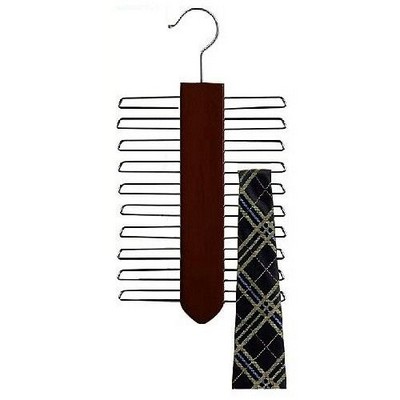 Wooden Walnut & Chrome Vertical Tie Hanger