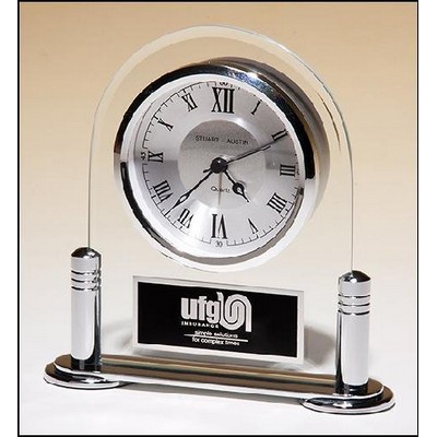 Glass Clock Award 6 1/8" W x 6 " H