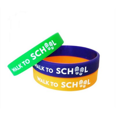 Debossed Color Filled Silicone Wristband