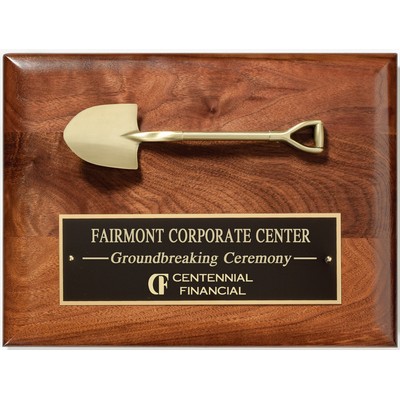 Walnut Shovel Plaque, 12x9"