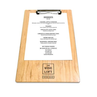 Alder Menu Board w/Clip (9"x13"x1/4")