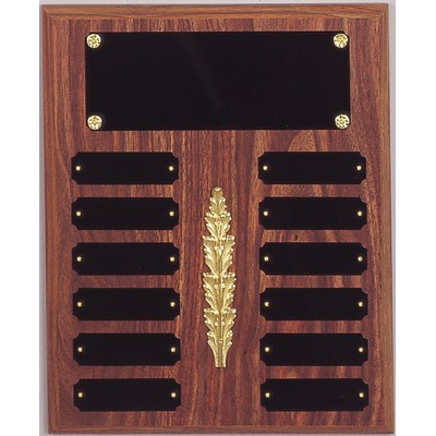 Walnut Perpetual Plaque, 10 1/2 x 13", 12 plates