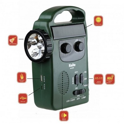 Kaito KA339 Solar AM/FM Emergency Radio with LED Lantern and Flashlight