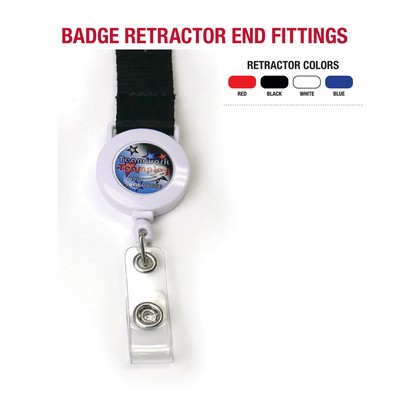 Optional Round Badge Retractor End Fitting for Value Lanyards