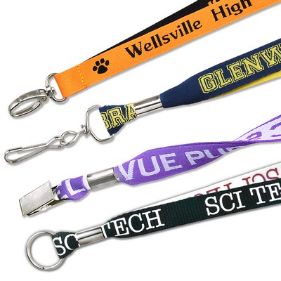 1" Woven 2Tone Polyester Custom Lanyards