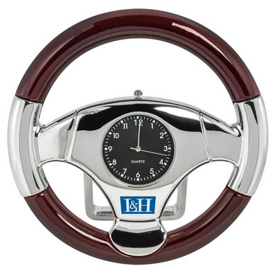 Wood Steering Wheel Clock