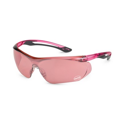 Pink frame, pink mirror lens, Paralax safety glass