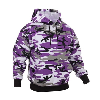 Adult Ultra Violet Camo Pullover Hooded Sweatshirt (3X-Large)