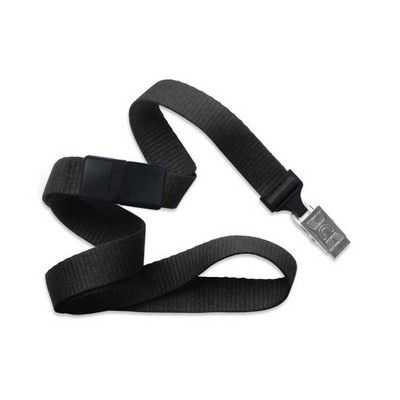 5/8" Blank Breakaway Lanyard w/Bulldog Clip (Black)