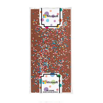 3.5 Oz. Elegant Belgian Chocolate Bar w/ Rainbow Nonpareil Sprinkles