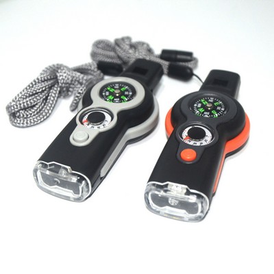 7 In 1 Emergency Survival Compass Whistle