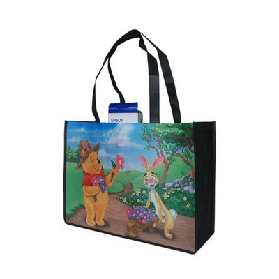 100 GSM Large Full Color Shopping Tote Bag with 8" Gusset (12" x 13")