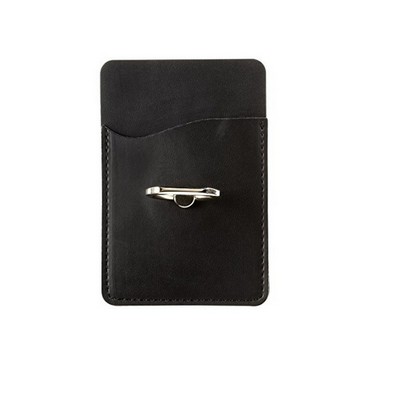 Leather Cell Phone Wallet with Ring Stand