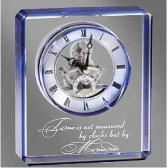 Crystal Blue Edge Clock