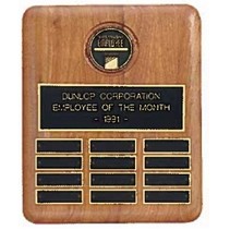 CAM Series American Walnut Plaque w/CAM Medallion & 12 Brass Plates (10.5"x 13")