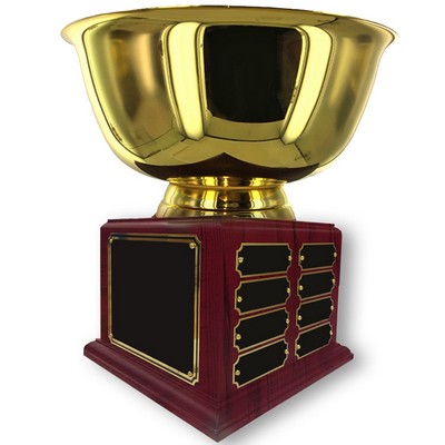 10" Gold Bowl Perpetual Trophy w/24 Name Plates