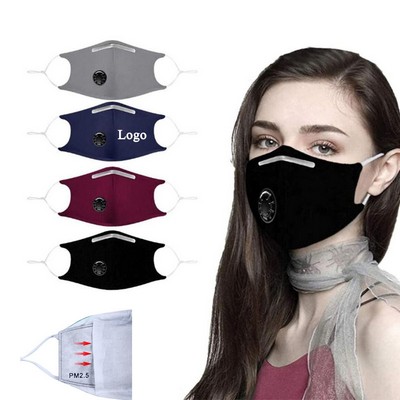 3-layer Reusable Cotton Face Mask With Breather Valve