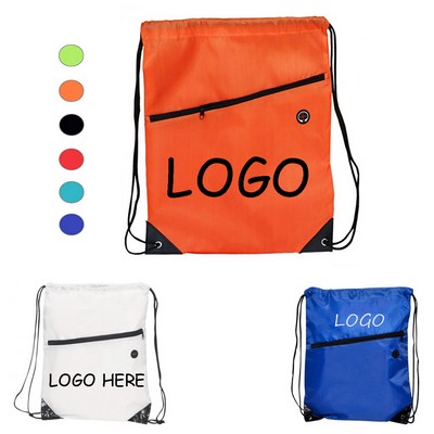 Jumbo Drawstring Backpack w/ Zipper