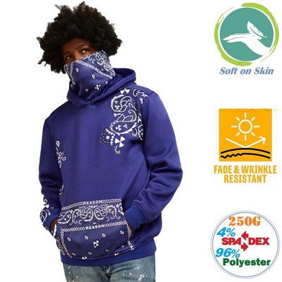 Men's 250 GSM Comfort Fleece Pullover Hoodies W/ Safety Face Bandana