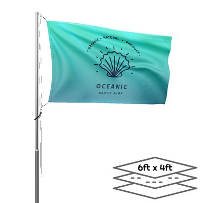 Double-Sided Dye Sublimation 3-Layer 6ft x 4ft Flag