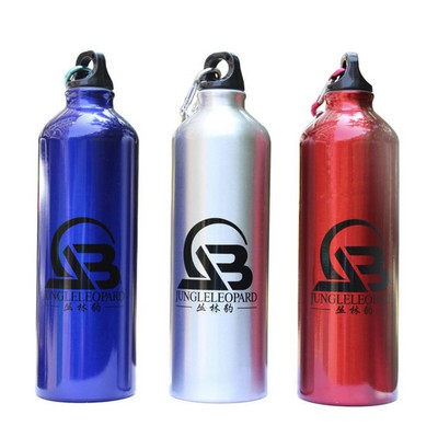 500mL Single Wall Aluminum Sport Bottle w/Carabiner