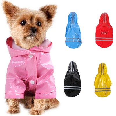 Raincoat Waterproof Dog with Safety Reflective Stripes