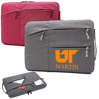 Polyester Laptop Sleeve w/ Four Compartments & Side Handle