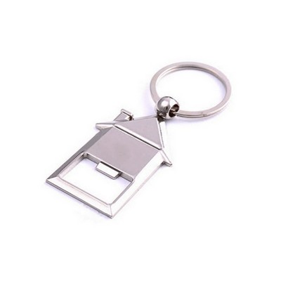 Metal House Bottle Opener Keychain