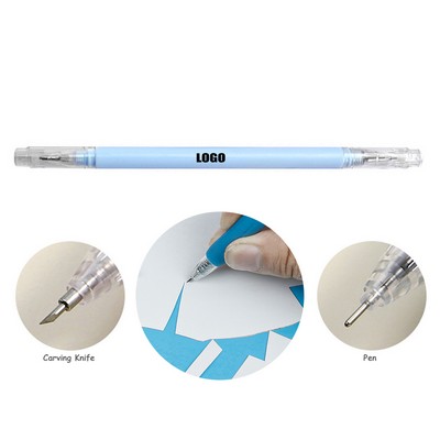 2 IN 1 Pen With Paper Carving Knife