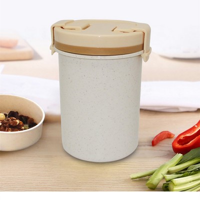 600ml Leak proof breakfast cup wheat straw clip-on soup cup