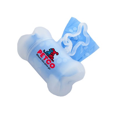 Clear Bone Shaped Pet Bag Dispenser - Full Color Sticker