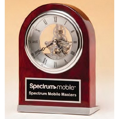 Airflyte® Silver Skeleton Clock Movement w/Piano Finish Case & Silver Accent