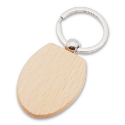 Shield Shape Wood Keychain