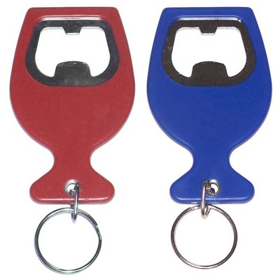 Wine Glass Shape Bottle Opener Keychain