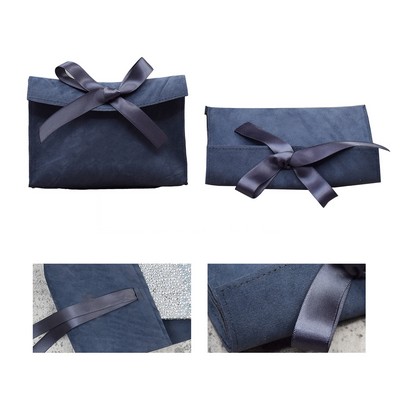 Custom luxury design velvet suede bag with bow knot