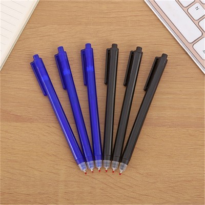 Solid Color Click Action Ballpoint Pen With Erasable Ink