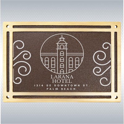 Bronze/Brown Rectangle Cast Aluminum Sign with 4 Mounting Screws (6"x4")