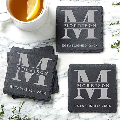 Custom Name Engraved Slate Coasters