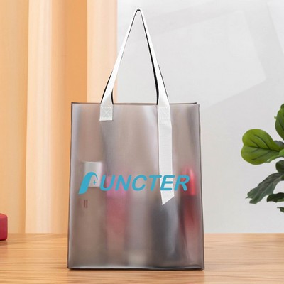 9.58 X 11.82 Inch Clear & Frosted PVC Tote Bag for Shopping