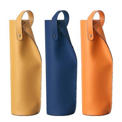 Leather Single Bottle Wine Carrier Bag