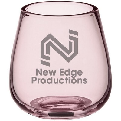 Deep Etched or Laser Engraved Pangea 13 oz. Mauve Stemless Wine Glass