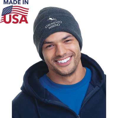 100% USA-Union Made 12" Headwear Acrylic Knit Cuff Beanie