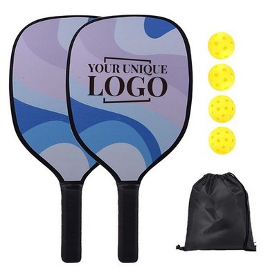 Tall Bass Wood Pickleball Racquet Set of 4 with Ball