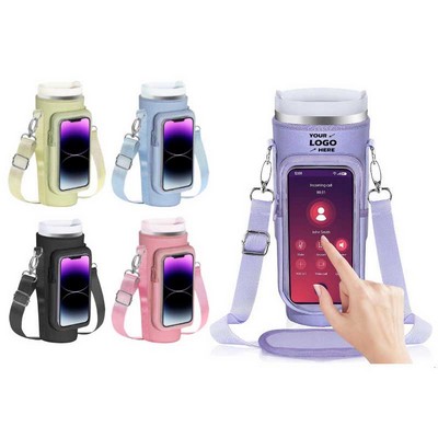 Touchable Screen Crossbody Water Cup Holder