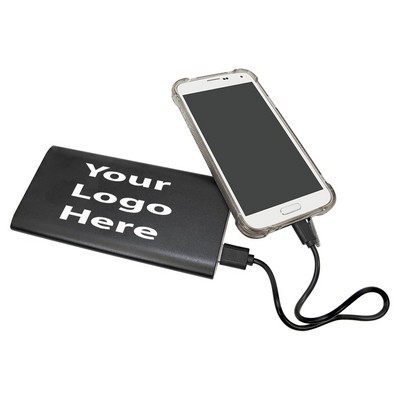 8000MAH Power Bank & Wireless Anodized Aluminum Charger w/USB Power Cord black