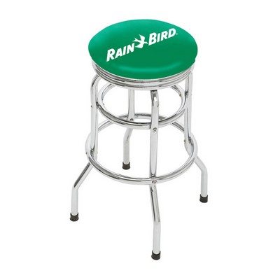 Double Ring Swivel Bar Stool with Chrome Finish