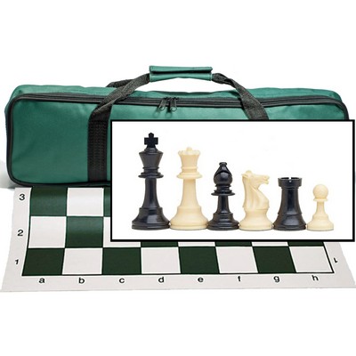 Travel Tournament Chess Set, 20 in Board, Chess Bag, 3.75 in. King