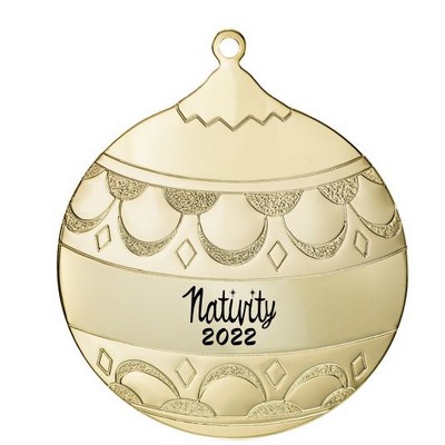 Goldtone Christmas Ball Ornament