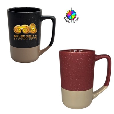 16 Oz. Satin Speckled Maroon w/Warm Gray Base Tall Phoenix Cafe Mug (4 Color Process)