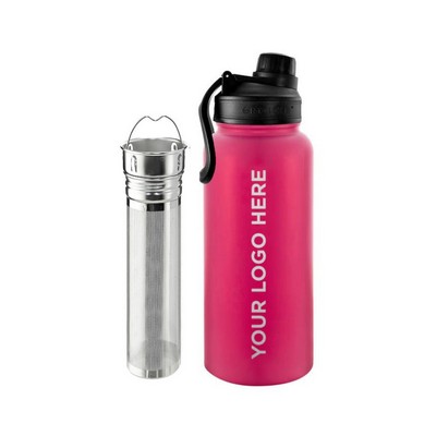 GROSCHE CHICAGO Stainless Steel Tea Infuser Flask Travel Convenience Water Bottle | 32 FL OZ/ 946 ML